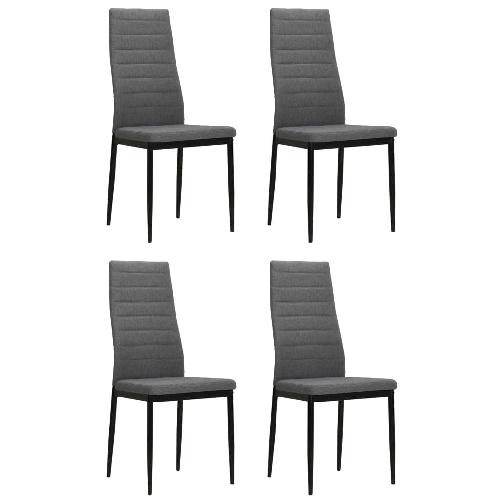 Dining Chairs 4 pcs Light Grey Fabric - 43×44×96cm