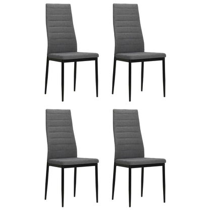 Dining Chairs 4 pcs Light Grey Fabric - 43×44×96cm