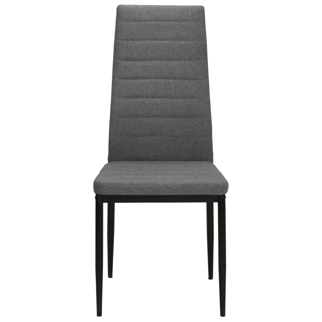 Dining Chairs 4 pcs Light Grey Fabric - 43×44×96cm