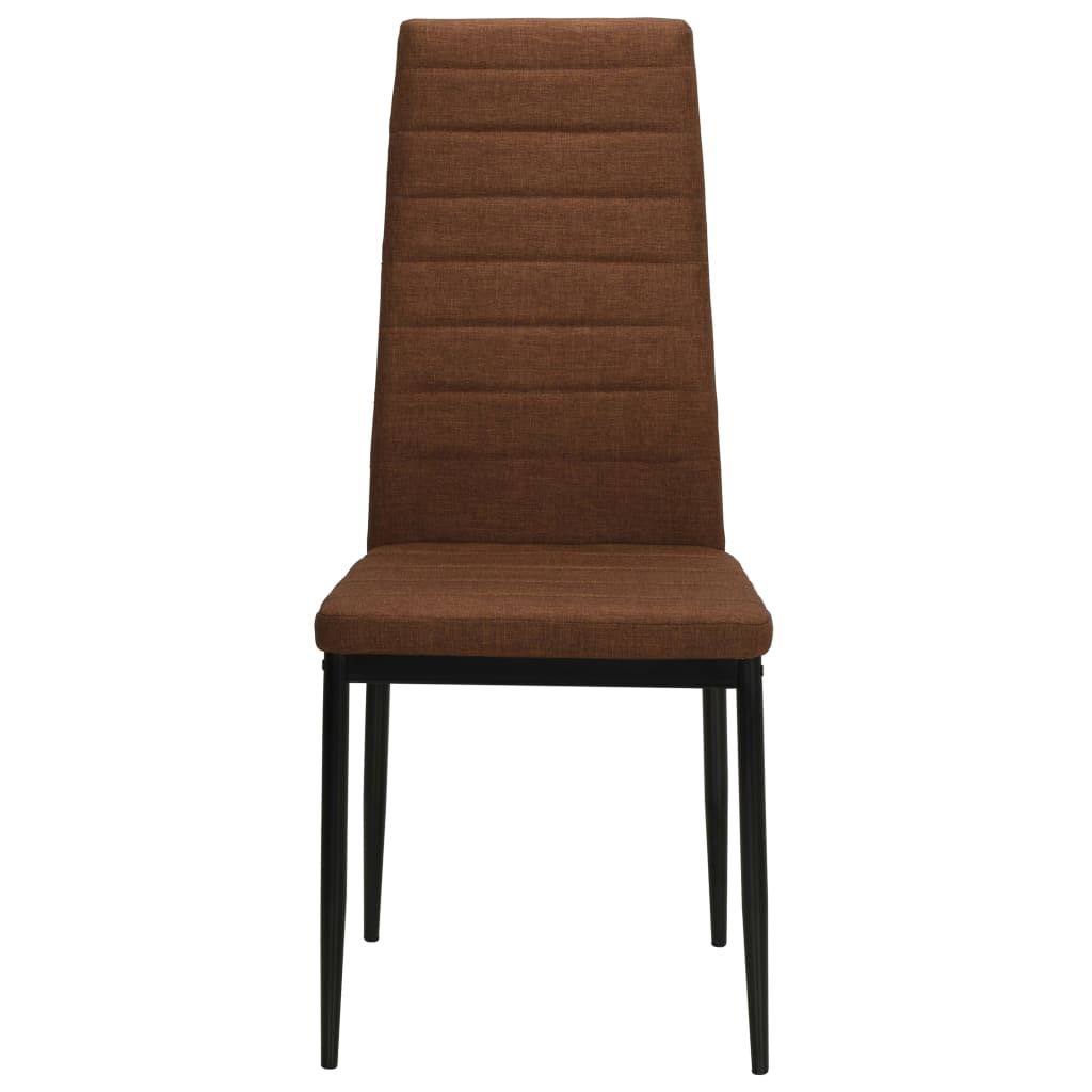 Dining Chairs 2 pcs Brown Fabric - 43×44×96cm