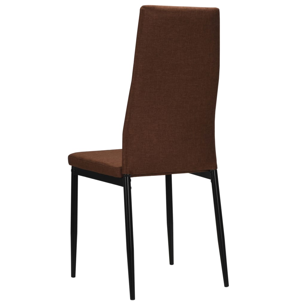Dining Chairs 2 pcs Brown Fabric - 43×44×96cm