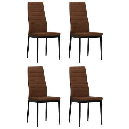 Dining Chairs 4 pcs Brown Fabric - 43×44×96cm