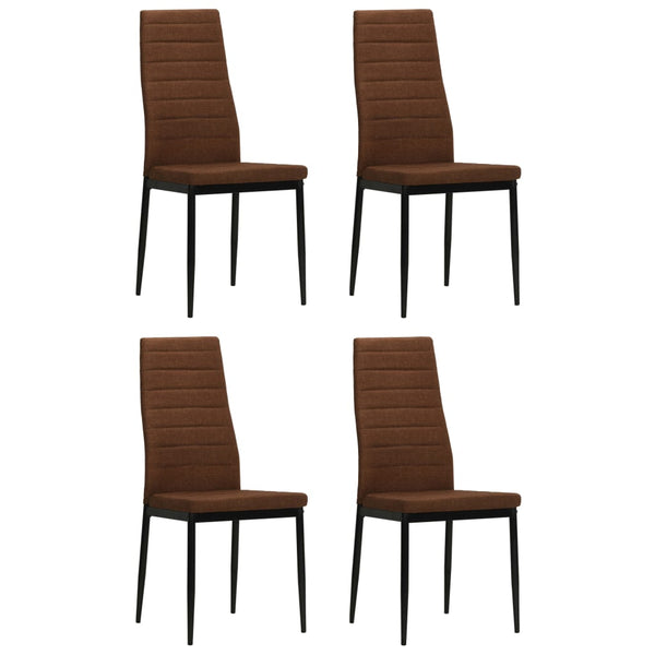  Dining Chairs 4 pcs Brown Fabric