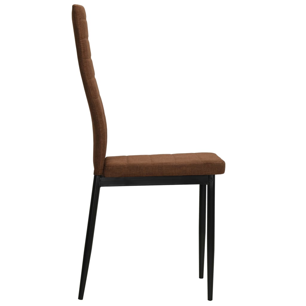 Dining Chairs 4 pcs Brown Fabric - 43×44×96cm
