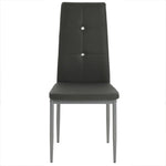 2 pcs Dining Chairs Grey faux Leather