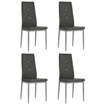 Dining Chairs 4 pcs Grey Leather