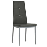 Dining Chairs 4 pcs Grey Leather