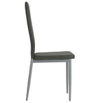 Dining Chairs 4 pcs Grey Leather