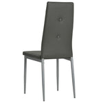 Dining Chairs 4 pcs Grey Leather