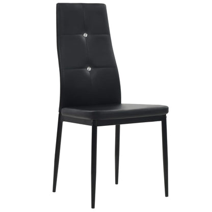 Dining Chairs 2 pcs Black Leather - 43×43.5×96cm