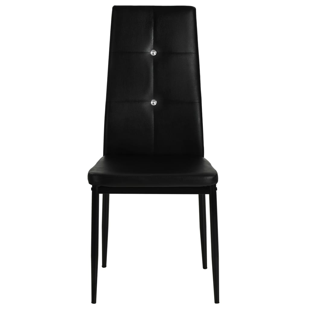 Dining Chairs 2 pcs Black Leather - 43×43.5×96cm