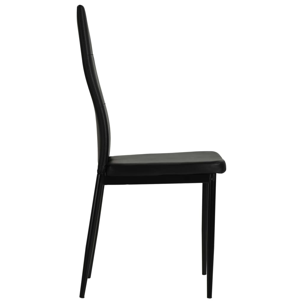 Dining Chairs 2 pcs Black Leather - 43×43.5×96cm