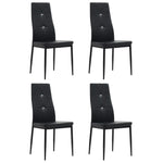 Dining Chairs 4 pcs Black Leather