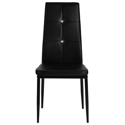 Dining Chairs 4 pcs Black Leather - 43×43.5×96cm