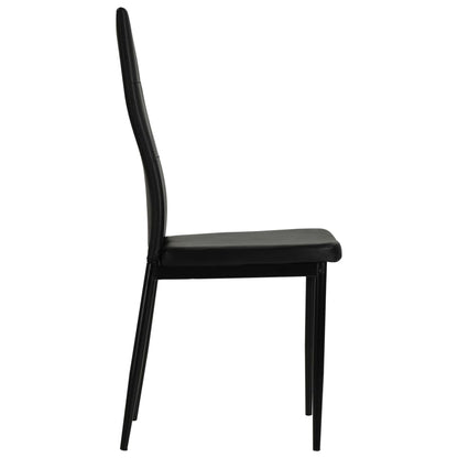Dining Chairs 4 pcs Black Leather - 43×43.5×96cm