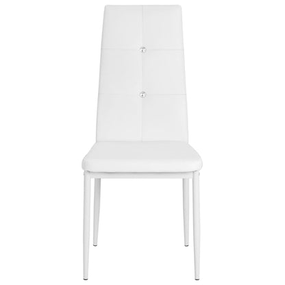 4 pcs Dining Chairs White faux Leather