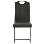 Cantilever Dining Chairs 4 pcs Grey Leather