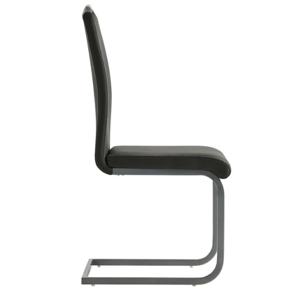 Cantilever Dining Chairs 4 pcs Grey Leather - 43×55×100cm