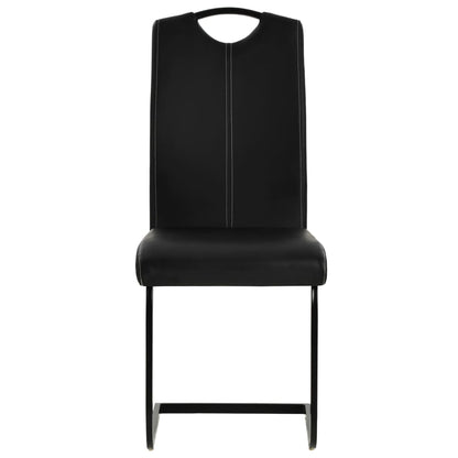 2 pcs Leather Dining Chairs Black