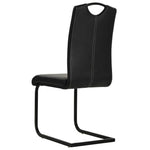 2 pcs Leather Dining Chairs Black