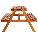 Kids Picnic Table with Parasol Solid Acacia Wood