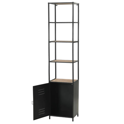 Bookcase Solid Firwood and Steel - 40.5×32.5×180cm