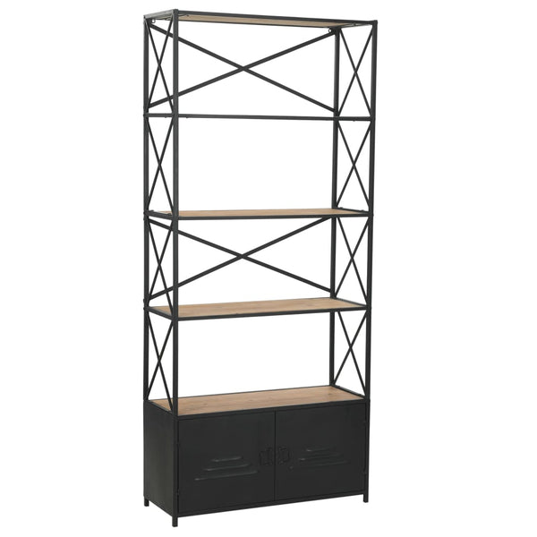  Bookcase Solid Firwood & Steel