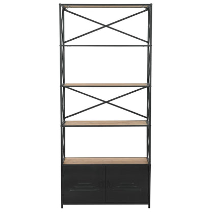 Bookcase Solid Firwood & Steel