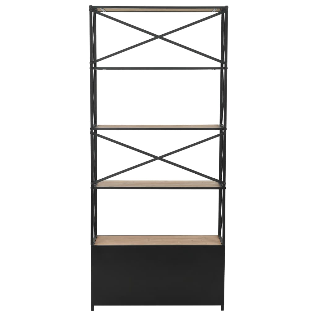 Bookcase Solid Firwood & Steel