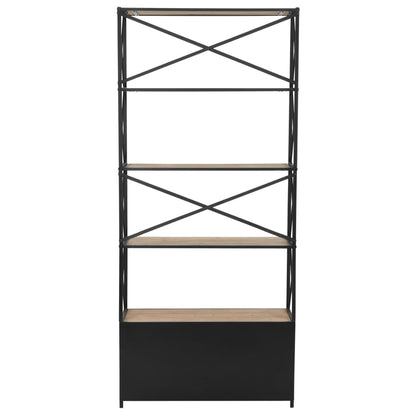 Bookcase Solid Firwood & Steel