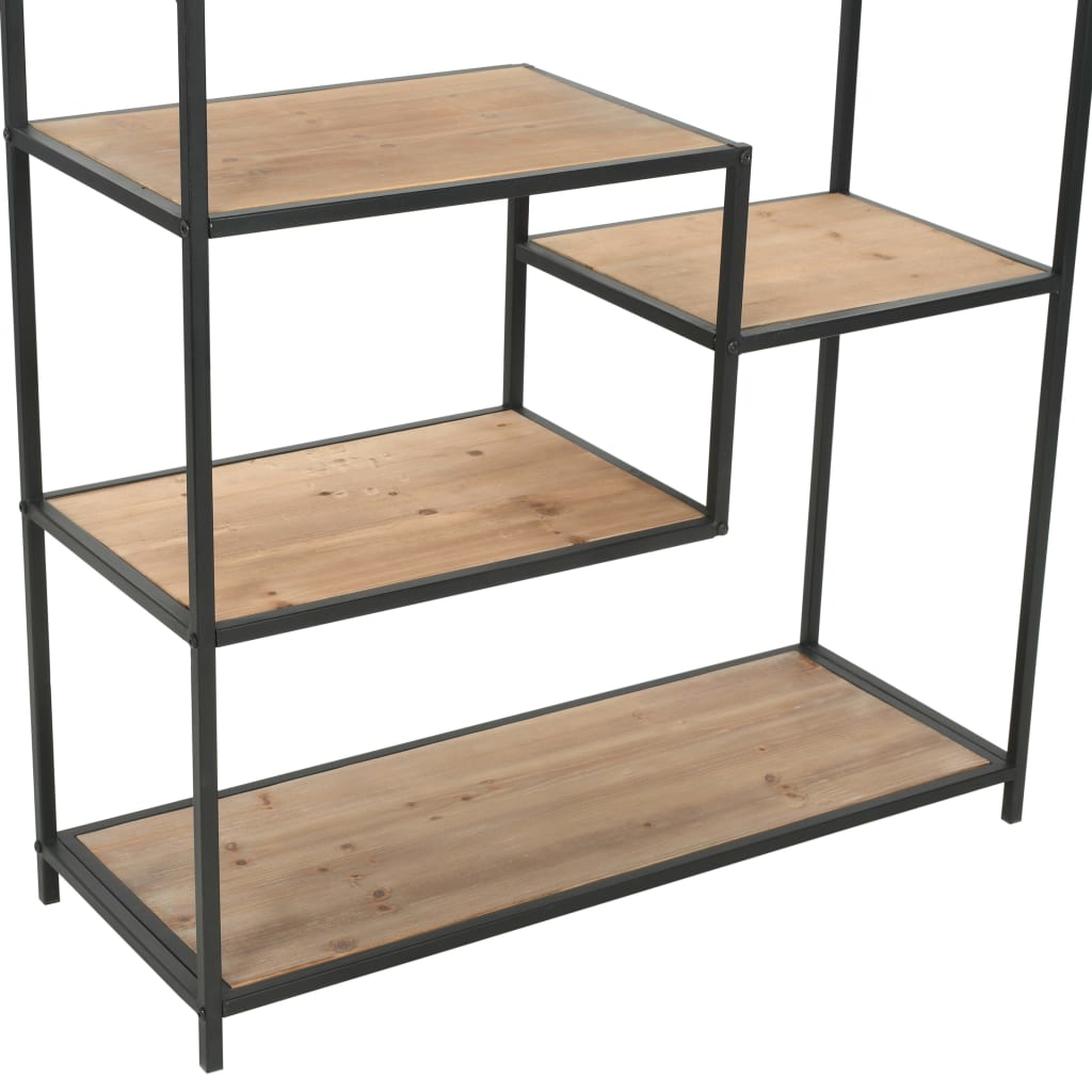 Bookcase Solid Firwood and Steel - 90.5×35×180cm