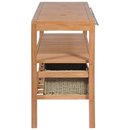 Bathroom Vanity Cabinet with 4 Baskets Solid Teak