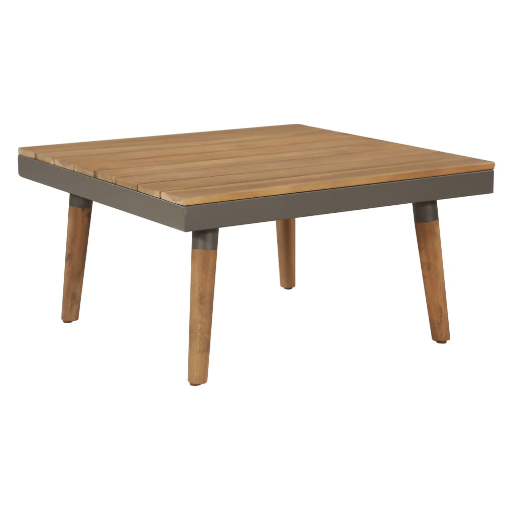 4 Piece Garden Lounge Set with Cushions Solid Acacia Wood Brown - 230×200×65cm