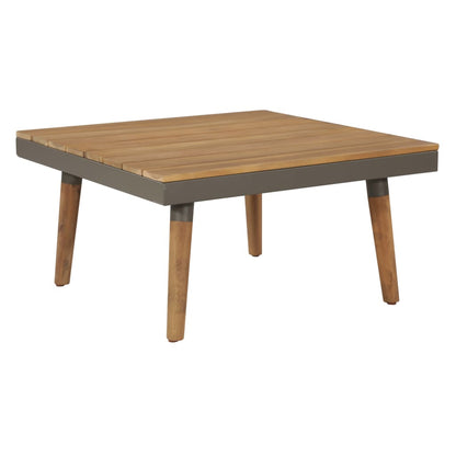 4 Piece Garden Lounge Set with Cushions Solid Acacia Wood Brown - 200×200×65cm