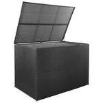 Garden Storage Box Black - Poly Rattan