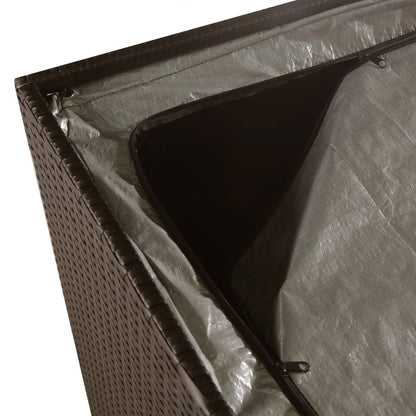 Garden Storage Box Brown  Poly Rattan