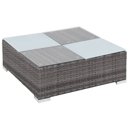 8 Piece Garden Lounge Set with Cushions Poly Rattan Grey - 40×40×6cm