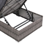 3 Piece Garden Lounge Set with Cushions Poly Rattan Grey