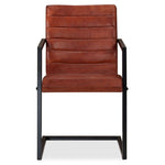 Dining Chairs 4 pcs Brown Real Leather