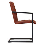 Dining Chairs 4 pcs Brown Real Leather