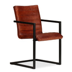 Dining Chairs 4 pcs Brown Real Leather