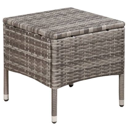 3 Piece Bistro Set Poly Rattan Grey