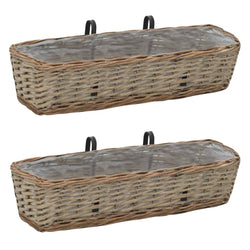 2 pcs Wicker Balcony Planter 60 cm