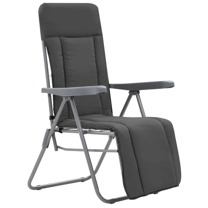 Folding Garden Chairs with Cushions 2 pcs Grey