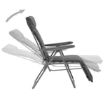 Folding Garden Chairs with Cushions 2 pcs Grey