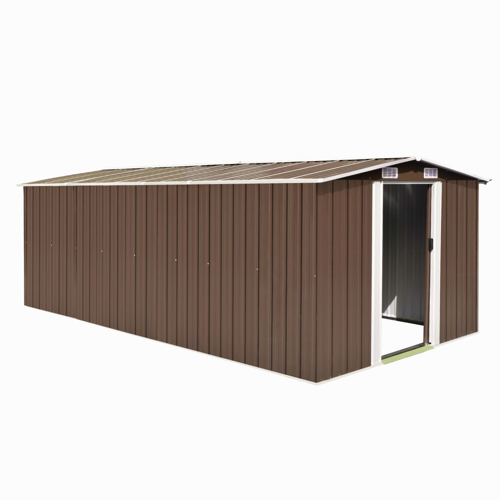 Garden Shed Metal - Brown - 257×489×181cm