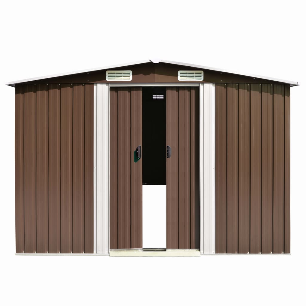 Garden Shed Metal - Brown - 257×489×181cm