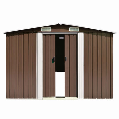 Garden Shed Metal - Brown - 257×489×181cm