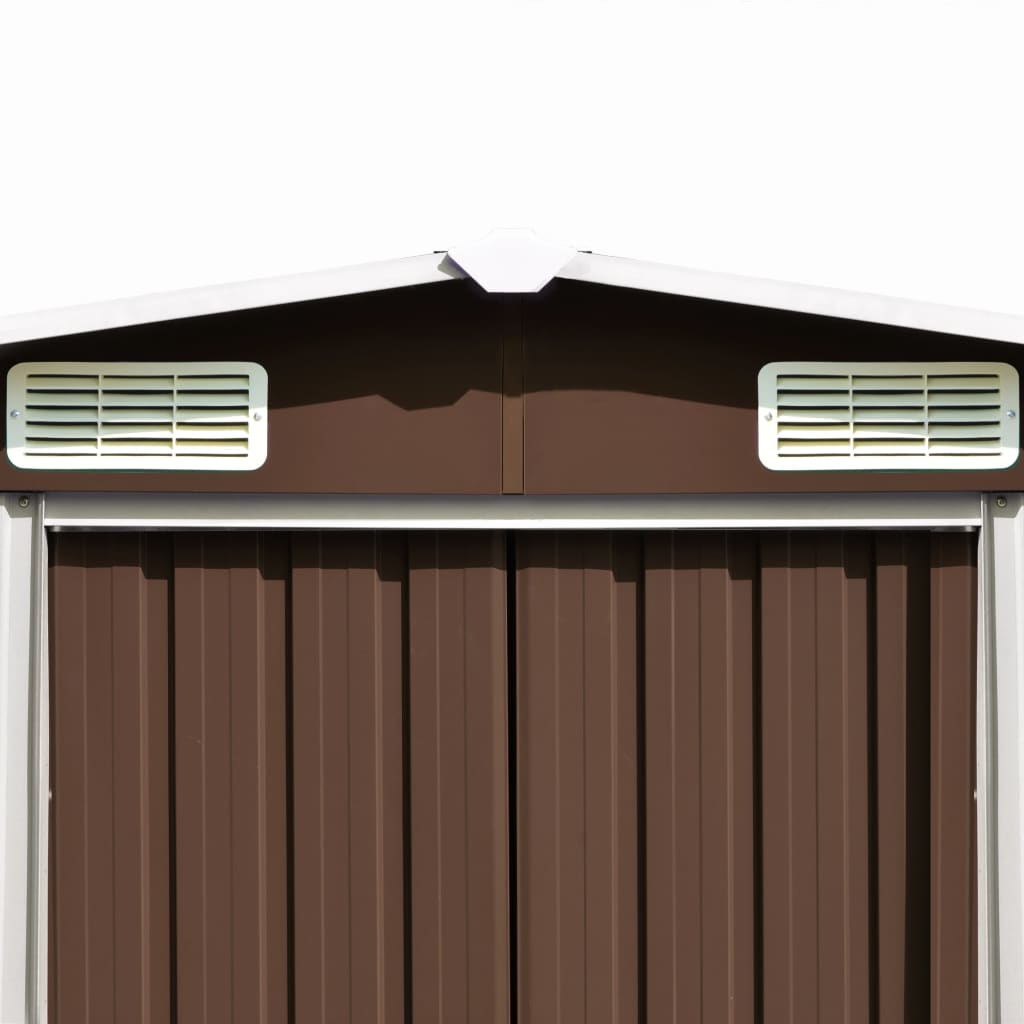 Garden Shed Metal - Brown - 257×489×181cm