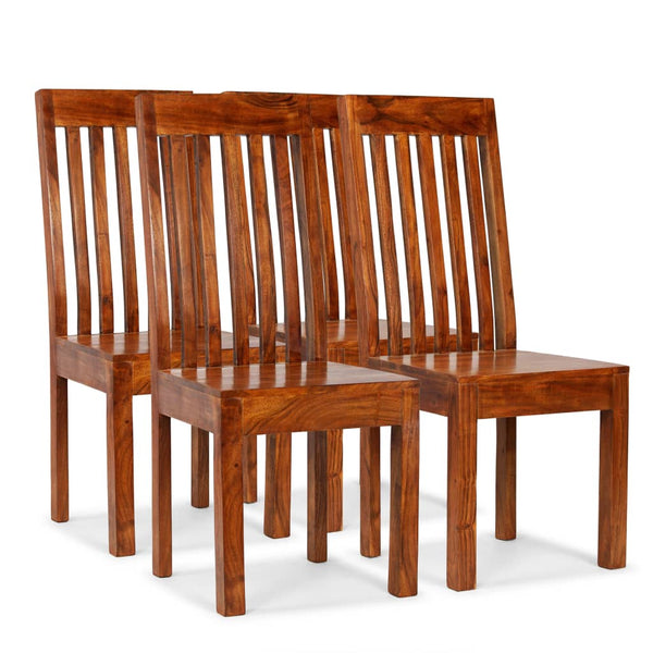  Dining Chairs 4 pcs Solid Wood with Sheesham Finish Modern